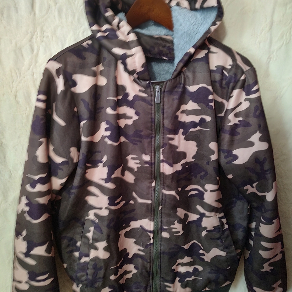 Men's Camouflage Hooded Jacket Medium Weight 2XL